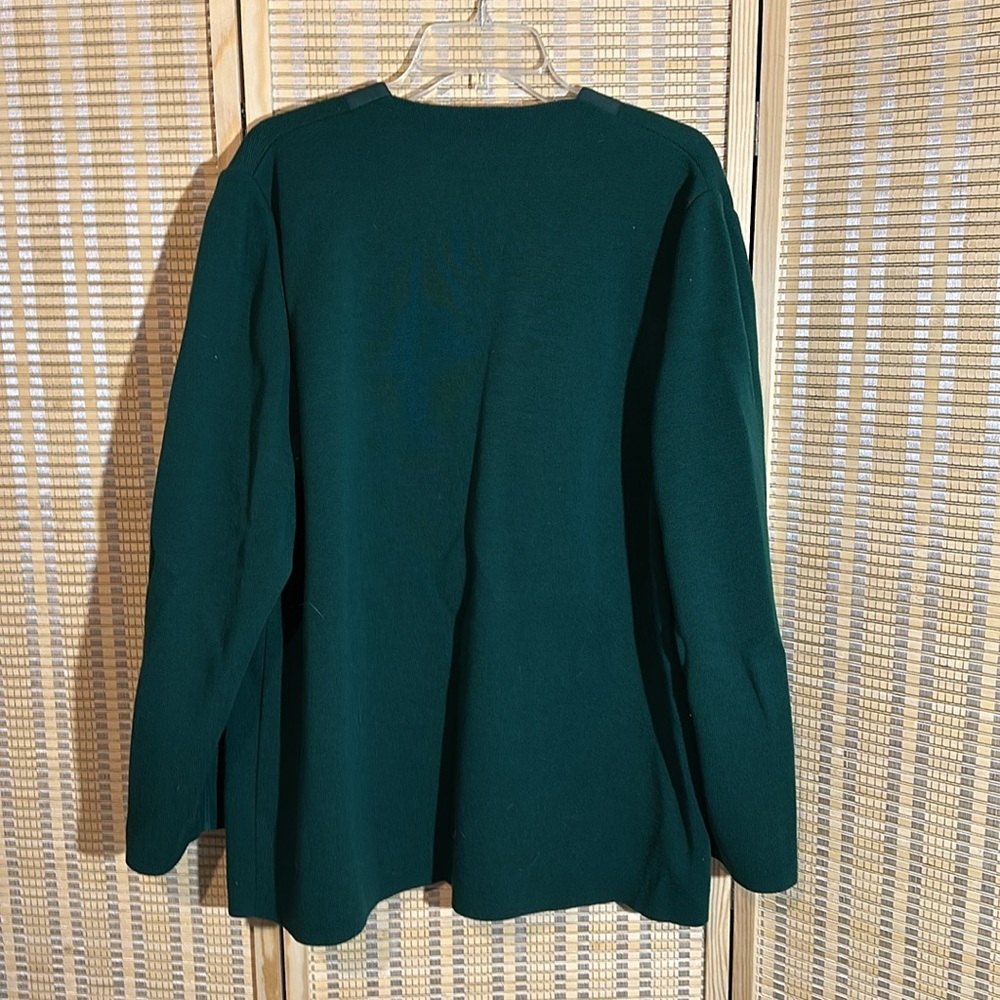 Devernois Paris Vintage 1970s Forest Green Preppy Cardigan Sweater Blazer 18? - Picture 11 of 16